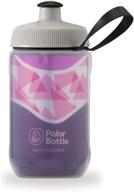 🚴 polar bottle kids insulated water bottle - bpa-free plum purple squeeze bottle for sport & bike with handle (12 oz daybreak) logo
