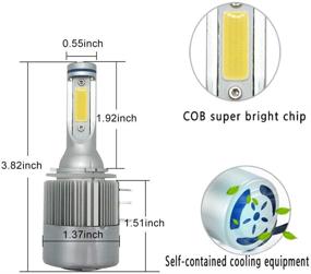 img 2 attached to HAMRVL H15 LED Headlight Bulb Conversion Kits - 72W, 7800LM, 6000K Xenon White COB Chips - Hi Beam, DRL Daytime Running Lights - Golf (7600LM COB Chip)