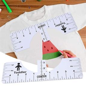 img 2 attached to Foldable T-Shirt Ruler Guide - Clothing Centering Tool for Vinyl Heat Press & Sublimation - Acrylic T-Shirt Alignment Tool to Center Design for Adult & Youth (White/Central Ruler)