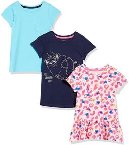 img 4 attached to 🌈 Colorful and Fun: Spotted Zebra Little 3 Pack Short Sleeve Girls' Tops, Tees & Blouses