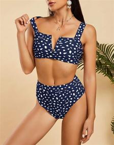 img 3 attached to 👙 Saodimallsu Womens Sexy Two Piece Leopard Printed Swimsuits: High Waist, High Cut, Padded Bikini Set - Stylish Bathing Suits for Trendy Beach Looks!