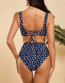 img 2 attached to 👙 Saodimallsu Womens Sexy Two Piece Leopard Printed Swimsuits: High Waist, High Cut, Padded Bikini Set - Stylish Bathing Suits for Trendy Beach Looks!