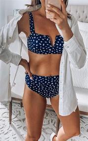 img 1 attached to 👙 Saodimallsu Womens Sexy Two Piece Leopard Printed Swimsuits: High Waist, High Cut, Padded Bikini Set - Stylish Bathing Suits for Trendy Beach Looks!