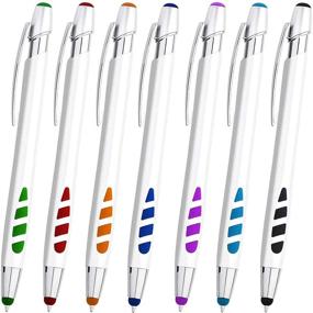 img 4 attached to 🖊️ 2-in-1 Stylus Pens – Sensitive Touch Screen & Writing Pen with Assorted Barrel Colors for iPad, iPhone, Kindle, Nook, Samsung Galaxy, and More – 7 Pack with Black Ink