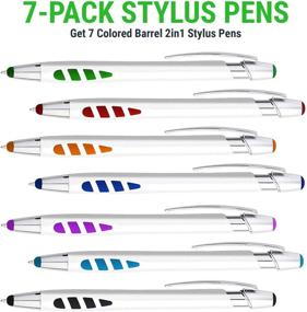 img 3 attached to 🖊️ 2-in-1 Stylus Pens – Sensitive Touch Screen & Writing Pen with Assorted Barrel Colors for iPad, iPhone, Kindle, Nook, Samsung Galaxy, and More – 7 Pack with Black Ink