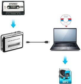 img 3 attached to Конвертер магнитофонных кассет - перевод магнитофонных кассет на MP3 CD - работает от батареек или USB, совместим с ноутбуками и ПК - USB-кабель, программа на CD, наушники с разъемом 3,5 мм в комплекте - DIGITNOW