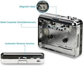 img 2 attached to Конвертер магнитофонных кассет - перевод магнитофонных кассет на MP3 CD - работает от батареек или USB, совместим с ноутбуками и ПК - USB-кабель, программа на CD, наушники с разъемом 3,5 мм в комплекте - DIGITNOW