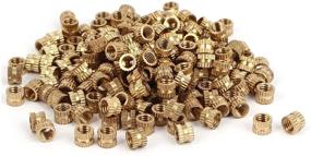 img 3 attached to 200PCS uxcell M4 x 4mm Brass Knurled Threaded Insert Nuts: Durable and Versatile Fasteners