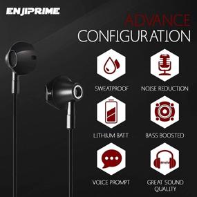 img 3 attached to 🎧 Waterproof Wireless Bluetooth Earbuds Headphones - IPX5 Sweatproof, Sports Neckband Headsets, Gym Workout Earbud, Secure Fit for Running