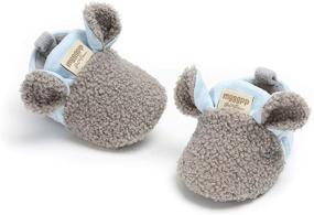 img 2 attached to 👶 COSANKIM Unisex Baby Slippers with Stay-On Design, Non-Slip Soft Sole, Ideal for Newborns, Toddlers, and First Walkers