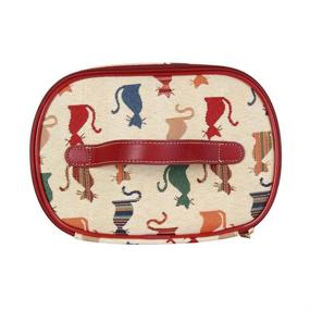 img 2 attached to 🐱 Cheeky Cat Toiletry Bag: Stylish Signare Tapestry Makeup Organizer for Women (TOIL-CHEKY)