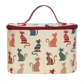 img 4 attached to 🐱 Cheeky Cat Toiletry Bag: Stylish Signare Tapestry Makeup Organizer for Women (TOIL-CHEKY)