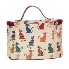 img 3 attached to 🐱 Cheeky Cat Toiletry Bag: Stylish Signare Tapestry Makeup Organizer for Women (TOIL-CHEKY)