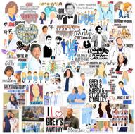 📺 grey's anatomy sticker pack - 106pcs tv show creative diy stickers | funny decorative cartoon for pc, luggage, computer, notebook, phone, home, wall, garden, window, snowboard logo