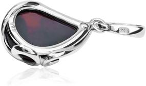 img 3 attached to Elegant Cherry Amber Sterling Silver Tear Drop Pendant - Exquisite Design and Craftsmanship