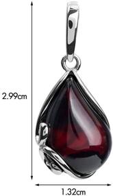img 2 attached to Elegant Cherry Amber Sterling Silver Tear Drop Pendant - Exquisite Design and Craftsmanship