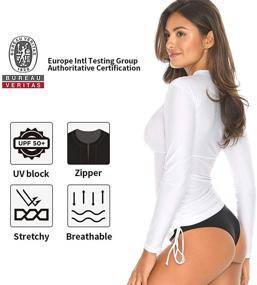 img 3 attached to 🌞 Stay Safe Under the Sun with RELLECIGA Women's UV Sun Protection Long Sleeve Rashguard Swimsuit Top