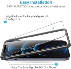 img 2 attached to 📱 [3+3 Bundle] LK 3-pack iPhone 12 Pro Max 6.7-inch Screen Protector + 3-pack Camera Lens Protector Set, Easy Frame Installation, Tempered Glass, HD Ultra-Thin, 9H Hardness, Scratch Resistant