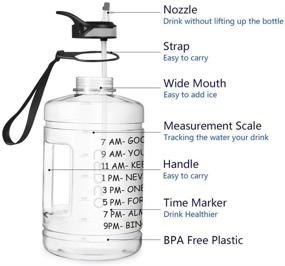 img 2 attached to 🏋️ Opard 128oz Gallon Water Bottle with Time Marker Straw and Handle - BPA Free Motivational Big Large Sports Water Bottle for Gym Fitness