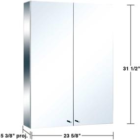 img 2 attached to 🔬 Modern Stainless Steel Double Door Medicine Cabinet Mirror for Wall Mount - Renovator's Supply