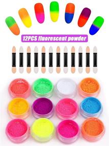 img 1 attached to 36 Colors Nail Pigment Powder: Vibrant Fluorescent Glitter for Neon Eyeshadow, Nail Art & More - Includes 36 Eyeshadow Sticks in 3 Styles