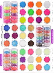 img 3 attached to 36 Colors Nail Pigment Powder: Vibrant Fluorescent Glitter for Neon Eyeshadow, Nail Art & More - Includes 36 Eyeshadow Sticks in 3 Styles