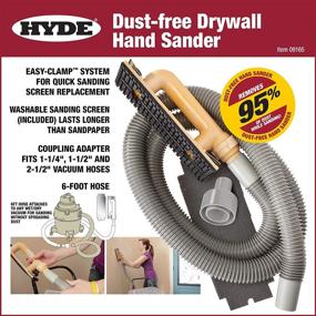 img 3 attached to Effortless Dust-Free Vacuum Sanding with 🔲 Hyde Tools 09165 6-Foot Drywall Hand Hose Sander