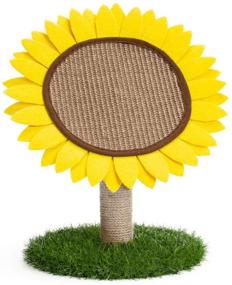 img 3 attached to 🌻 Indoor Cat Scratching Post - Sunflower Design with Natural Sisal Rope for Interactive Play, Kittens' Scratching Board, Climbing Pole, and Pet Activity Tree Tower