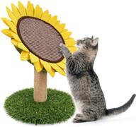 🌻 indoor cat scratching post - sunflower design with natural sisal rope for interactive play, kittens' scratching board, climbing pole, and pet activity tree tower logo