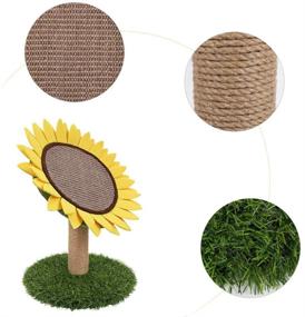 img 2 attached to 🌻 Indoor Cat Scratching Post - Sunflower Design with Natural Sisal Rope for Interactive Play, Kittens' Scratching Board, Climbing Pole, and Pet Activity Tree Tower