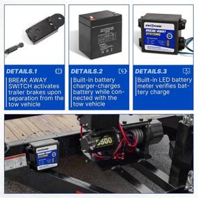 img 2 attached to 🔌 Engager LED Тестовая система аварийного отключения с зарядным устройством и выключателем - Набор FIERYRED для тормозов автоприцепа с системой аварийного торможения