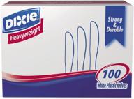 🍴 dixie kh207 white heavyweight plastic knives - pack of 100 logo