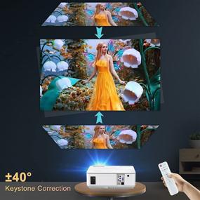 img 2 attached to Nic pow Native 1080P Outdoor Movie Projector - 7200L&amp;8000:1 Home Theater Projector with ±40° Keystone Correction. Compatible with TV Stick, PS4, 2HDMI, VGA, AV, and 2 USB Ports