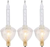 3-pack traditional clear christmas bubble light replacement bulbs with silver glitter - c7/e12 candelabra base bubble lamps for holiday xmas tree decorations логотип