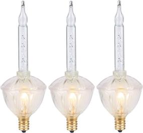 img 4 attached to 3-Pack Traditional Clear Christmas Bubble Light Replacement Bulbs with Silver Glitter - C7/E12 Candelabra Base Bubble Lamps for Holiday Xmas Tree Decorations