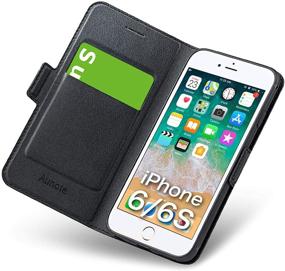 img 4 attached to 📱 Aunote iPhone 6 Case Wallet - Ultra Slim Flip Folio PU Leather with Card Holder - Full Protective Cover for Apple iPhone 6/6s - Black