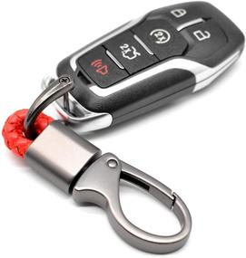 img 3 attached to EYANBIS Car Key Fob Keychains Leather Holder Key Chain Sturdy Metal With D-Ring For Men And Women