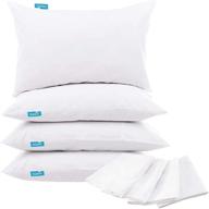 🛏️ biloban 4 pack zippered pillow protectors - breathable, noiseless, and durable - 100% waterproof white cases for standard size pillows logo