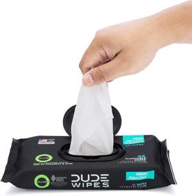 img 1 attached to 🧻 Dude Wipes Flushable Wet Wipes Dispenser, Mint Chill - 48 Count (Pack of 3) - Scented with Vitamin-E, Aloe, Eucalyptus & Tea Tree Oils - Ideal for Home Use, Septic and Sewer Safe