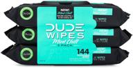 🧻 dude wipes flushable wet wipes dispenser, mint chill - 48 count (pack of 3) - scented with vitamin-e, aloe, eucalyptus & tea tree oils - ideal for home use, septic and sewer safe logo