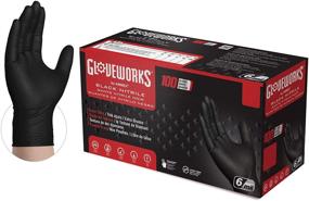 img 4 attached to 🧤 GLOVEWORKS HD Black Nitrile Industrial Gloves: Strong and Textured Protection at 6 Mil