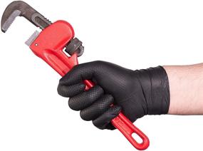 img 1 attached to 🧤 GLOVEWORKS HD Black Nitrile Industrial Gloves: Strong and Textured Protection at 6 Mil