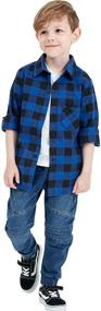 img 3 attached to Sleeve Girls Plaid Flannel Shirt Boys' Clothing in Tops, Tees & Shirts