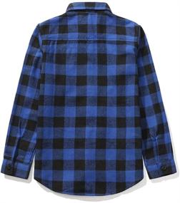 img 1 attached to Sleeve Girls Plaid Flannel Shirt Boys' Clothing in Tops, Tees & Shirts