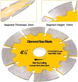 img 2 attached to 🔹 NYTiger 3 Pack Diamond Saw Blades: 4.5" Angle Grinder Disc for Precise Wet or Dry Cutting of Concrete, Stone, Brick, and More