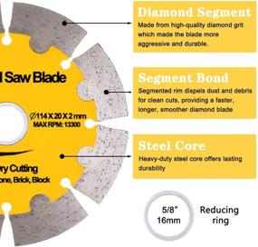 img 3 attached to 🔹 NYTiger 3 Pack Diamond Saw Blades: 4.5" Angle Grinder Disc for Precise Wet or Dry Cutting of Concrete, Stone, Brick, and More