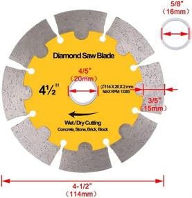 img 1 attached to 🔹 NYTiger 3 Pack Diamond Saw Blades: 4.5" Angle Grinder Disc for Precise Wet or Dry Cutting of Concrete, Stone, Brick, and More