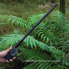 img 1 attached to Bingfu Dual Band VHF UHF 136-520MHz 18.5 inch Foldable CS Tactical SMA Female Ham Radio Antenna: Compatible with Kenwood, Wouxun, Baofeng, and more