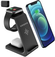 🔌 беспроводное зарядное устройство ciyoyo 3 в 1: быстрая зарядка для iphone 13, apple watch и airpods pro 2. логотип