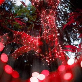 img 1 attached to 🌟 Red Copper Wire Starry Fairy Lights - Mini Battery Operated LED String Lights for Bedroom, Christmas, Parties, Wedding, Centerpiece Decoration - 5m/16ft Length